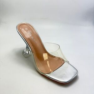 Women's Jelly Chunky Bow Heels Sandal Comfortable Stylish for Casual Party1932